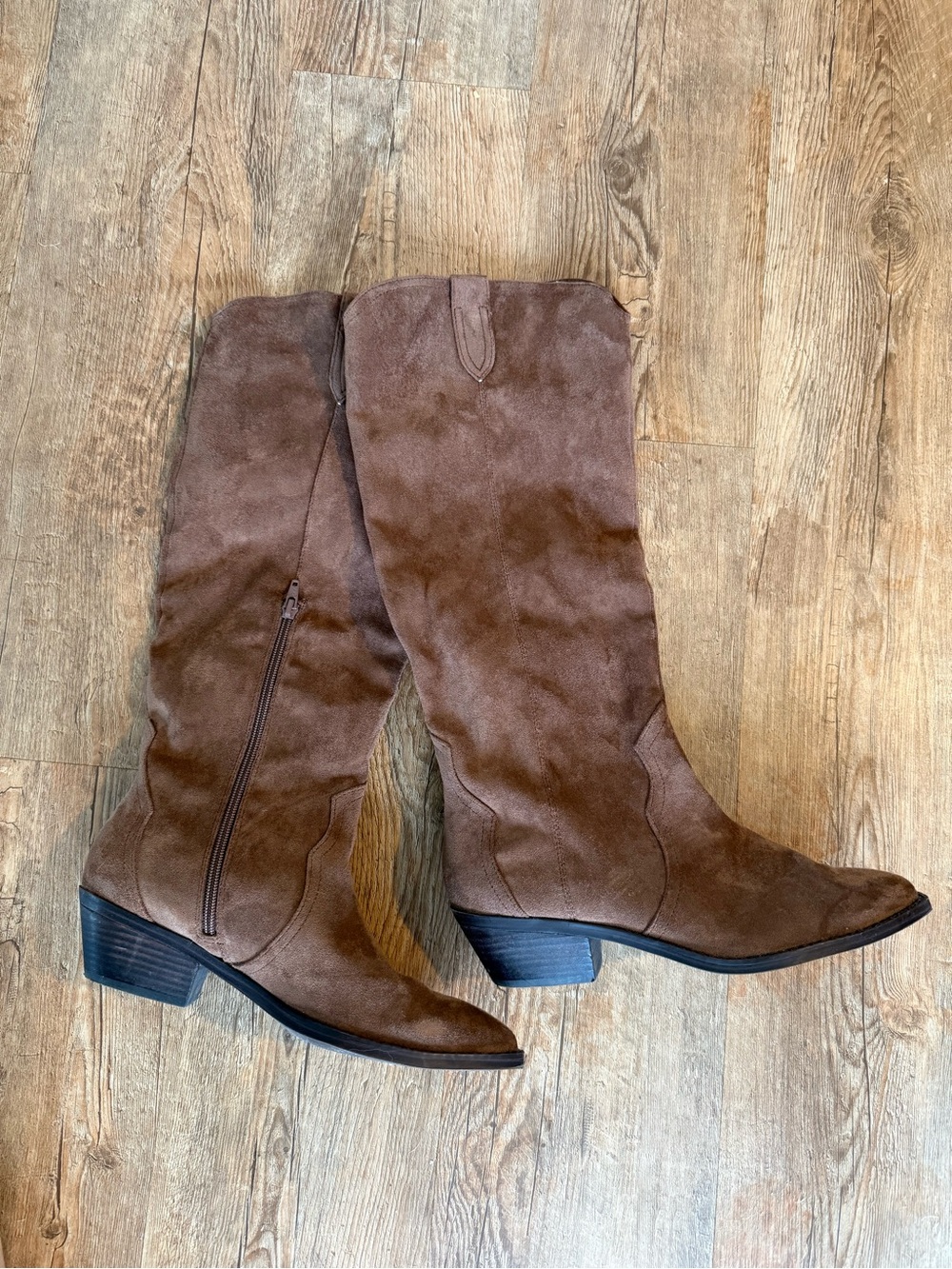 Women's Brown Suede Mid-Calf Boots